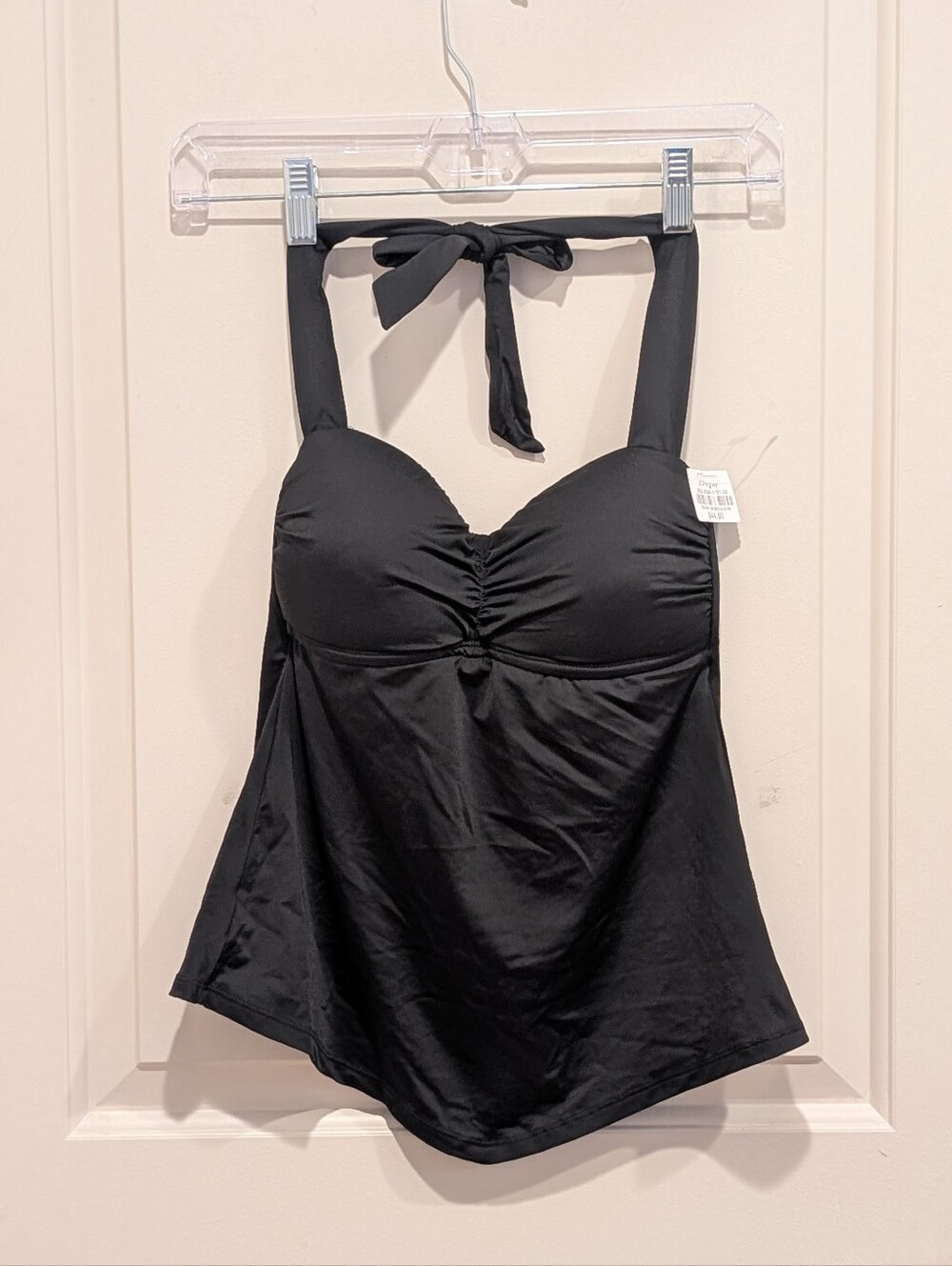 Mynah Black Halter Swim Tankini Top Size Small